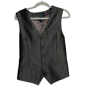 Perry Ellis Mens Suit Vest Medium Gray Slim Fit Sleeveless S